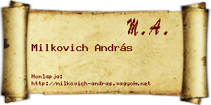 Milkovich András névjegykártya
