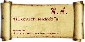 Milkovich András névjegykártya
