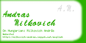 andras milkovich business card